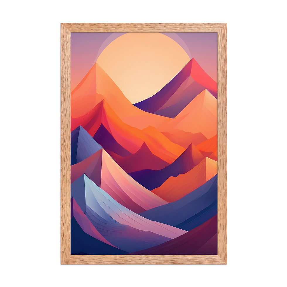 Thumbnail: Block Colour Mountains & Peaks VII | Vibrant Dusk Mountain Decor