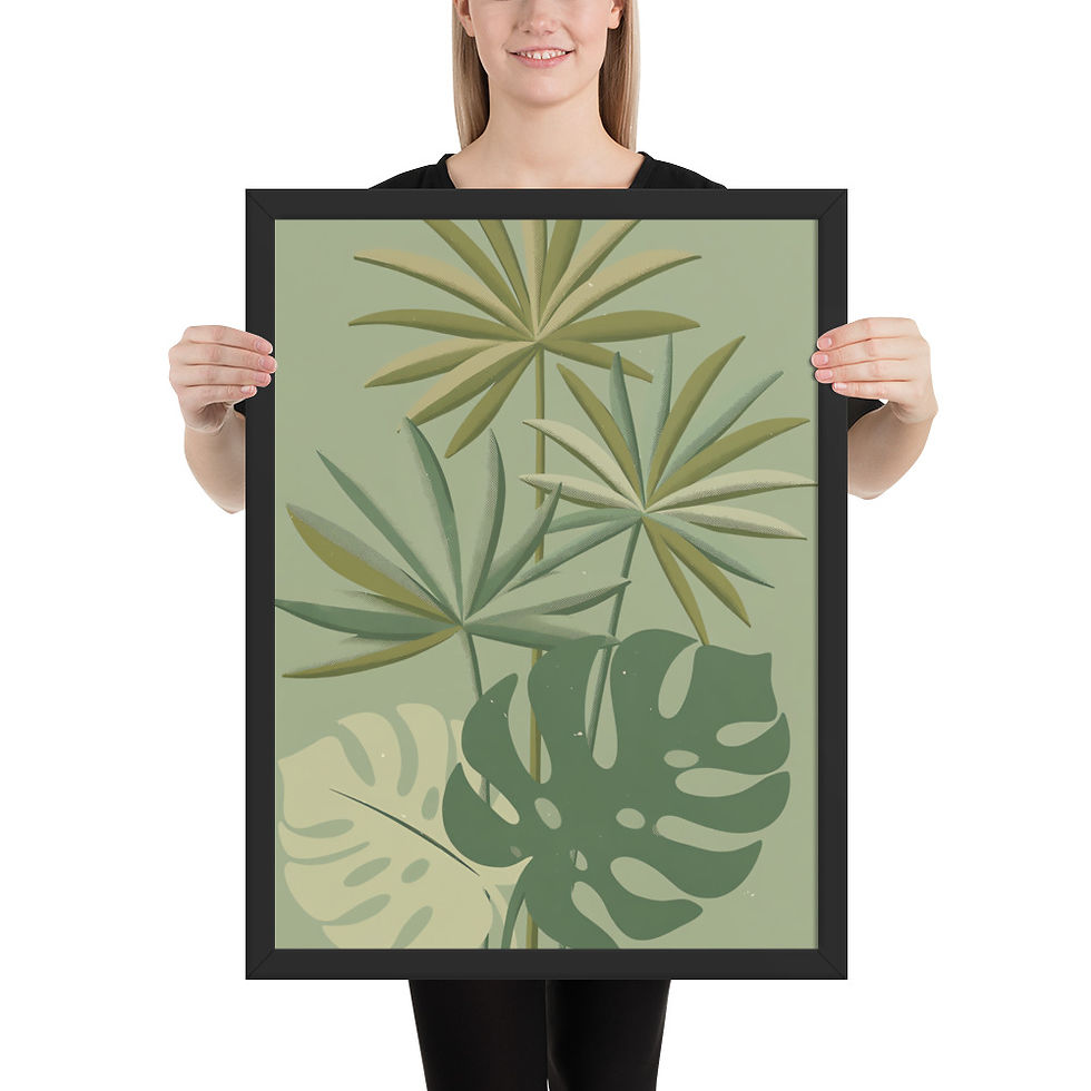Thumbnail: Leaves and Fronds Mid Century Botanical Print
