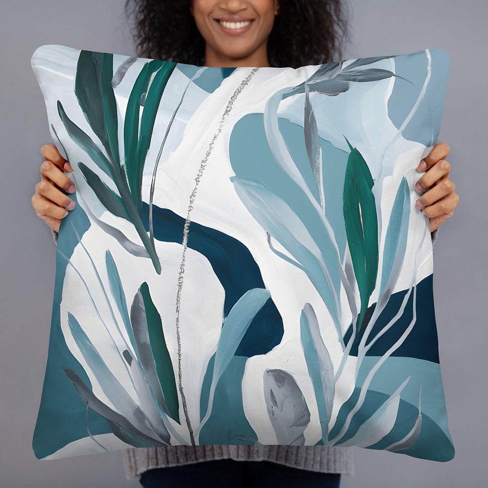 Thumbnail: Blue and White Floral Cushion – Timeless Beauty