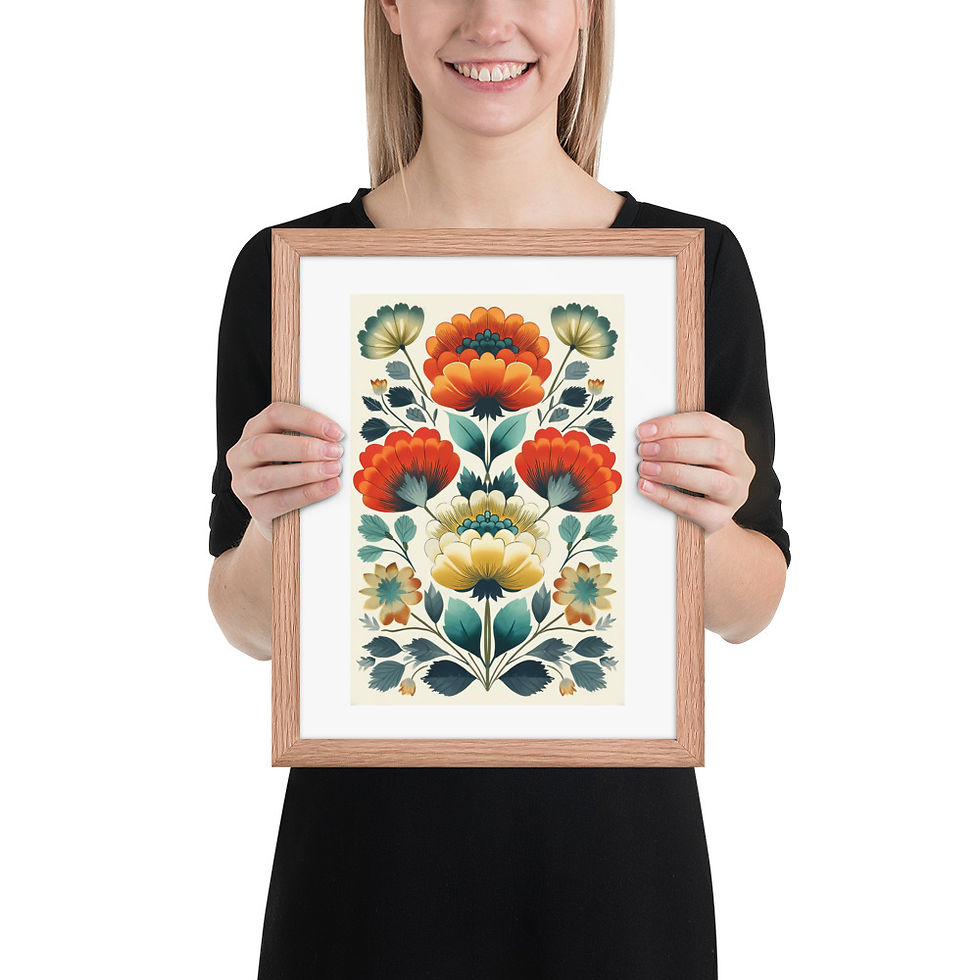 Thumbnail: Botanical Folk Wall Art - Scandinavian Charm for Your Space