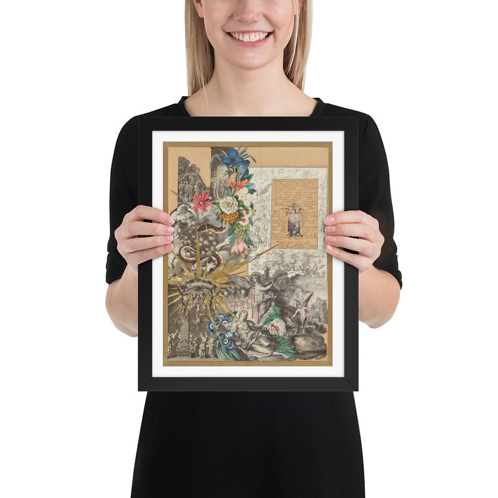 Thumbnail: Vintage Mixed Media Framed Wall Art