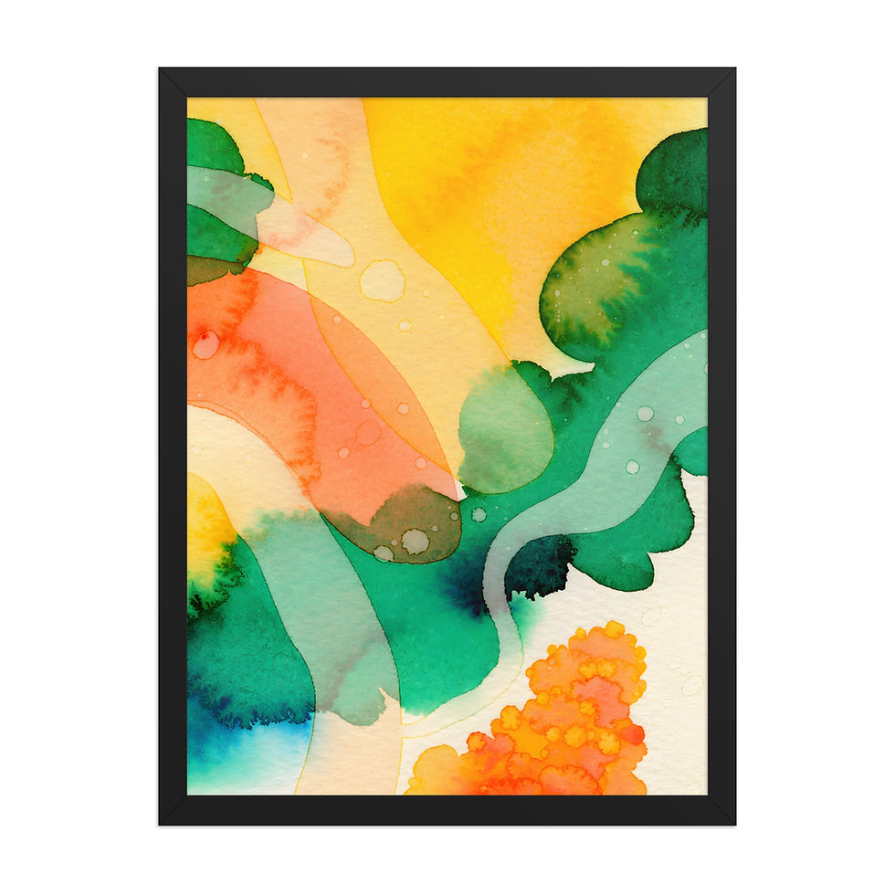 Thumbnail: Abstract Nature Color Blooms Ink Wash Contemporary Art