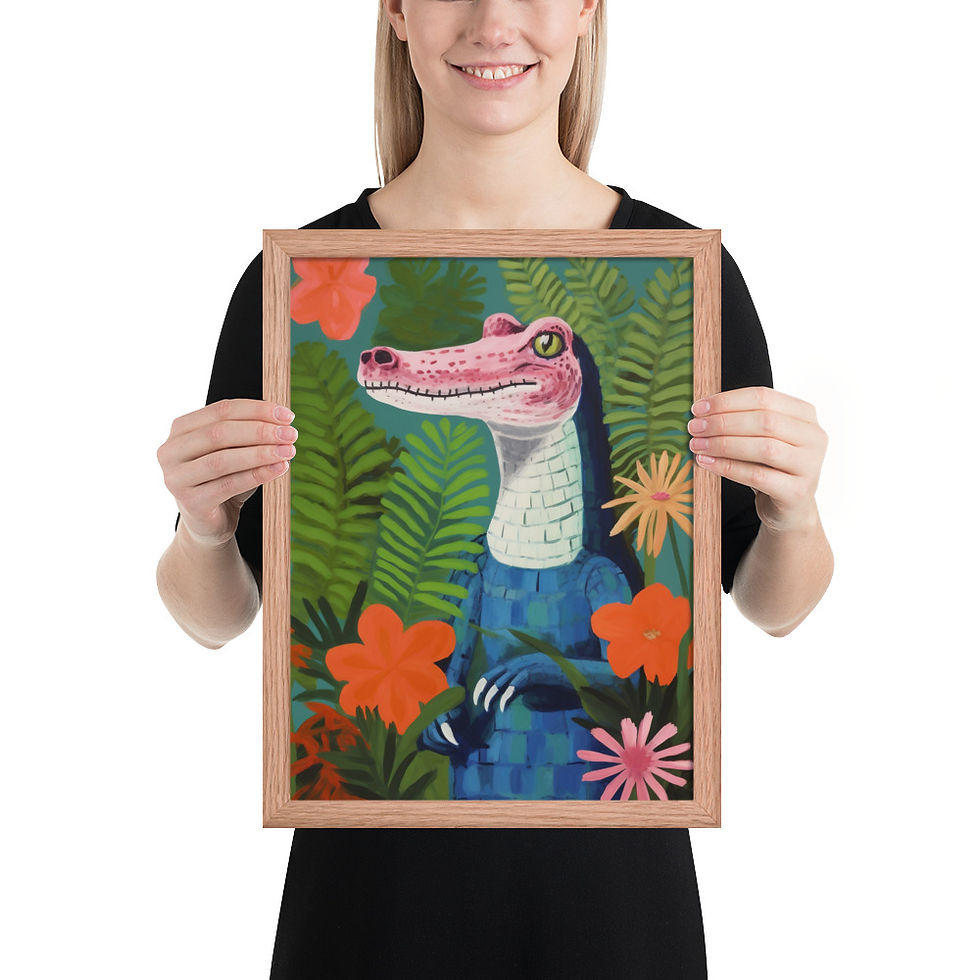 Thumbnail: Vivid Crocodile Abstract Wall Prints for Creative Minds