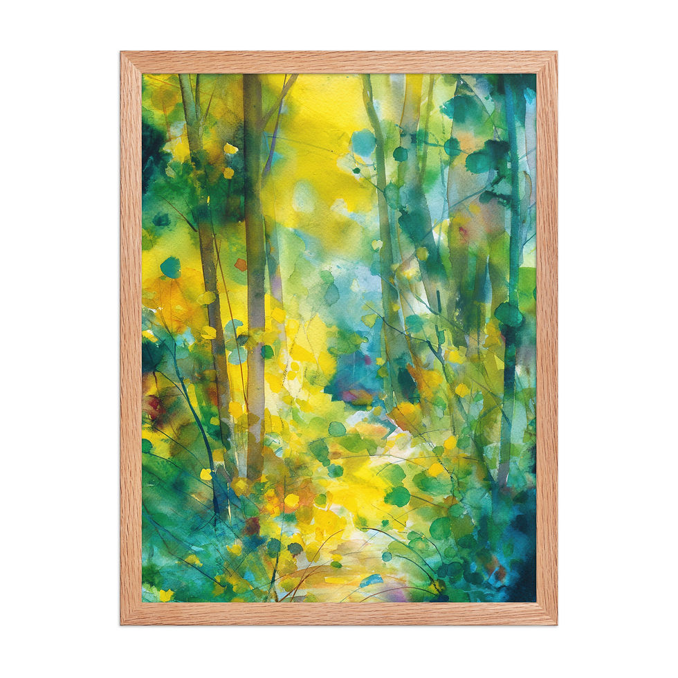 Thumbnail: Abstract Ethereal Art Print greens