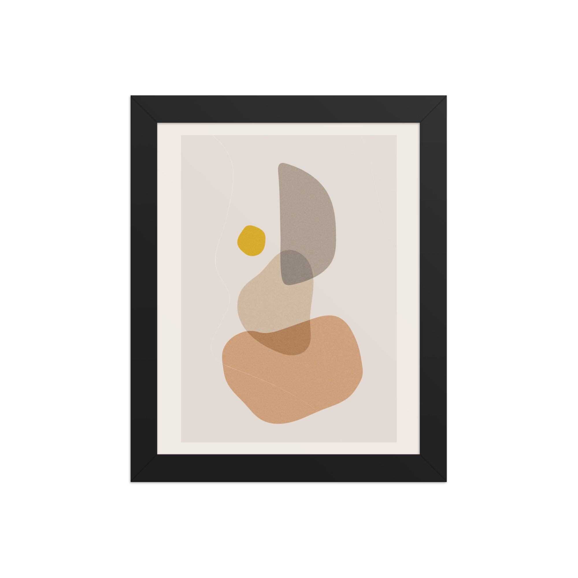 Abstract Balanced Stones Framed Boho Wall Art