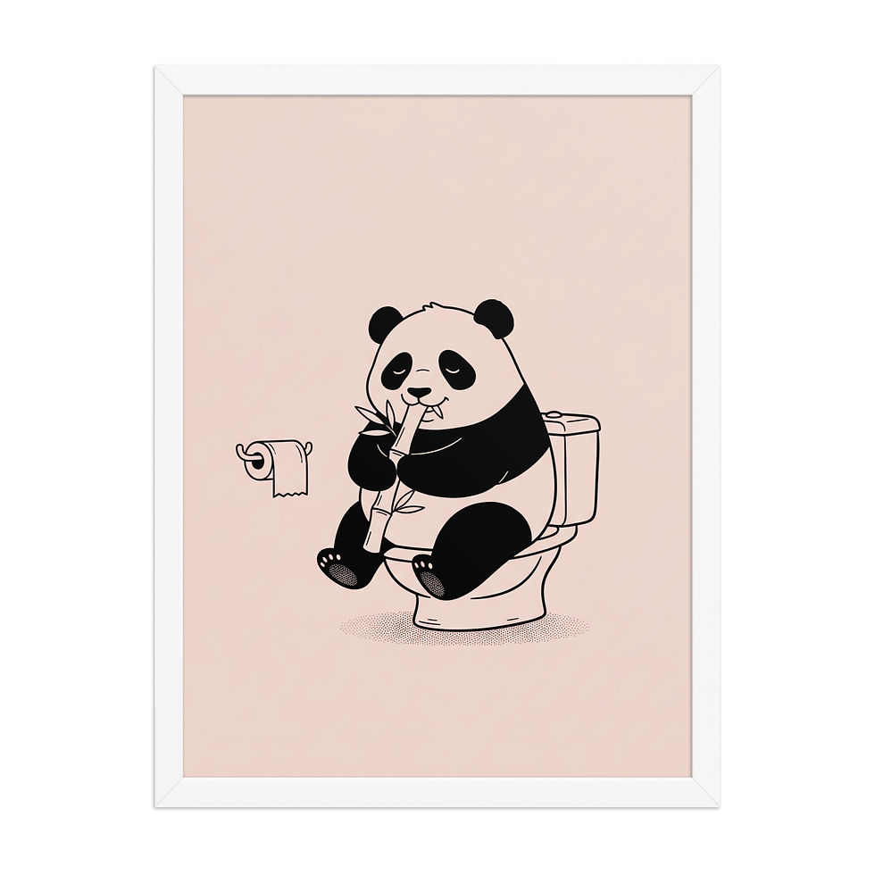 Thumbnail: Panda on the Toilet Quirky Art Print