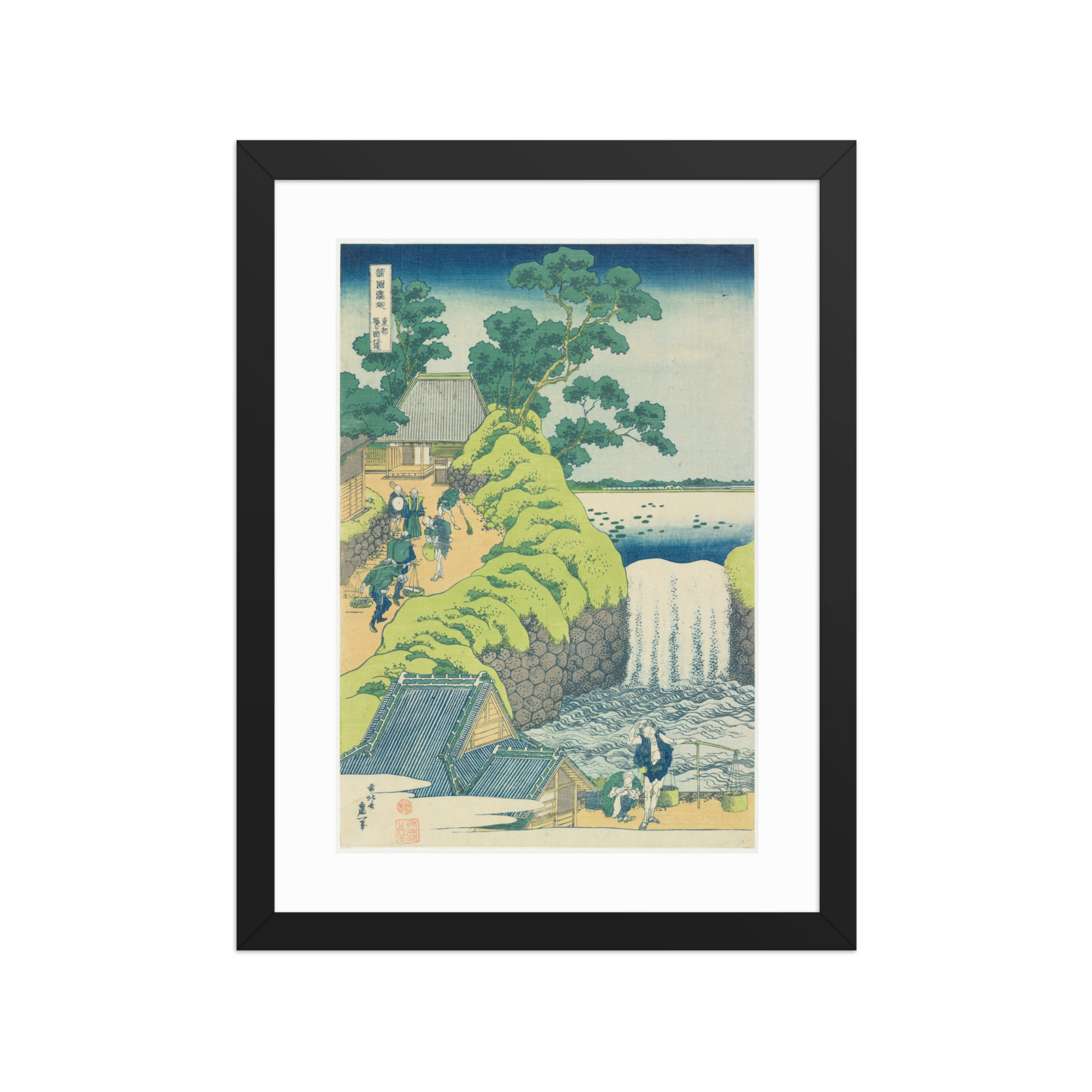 Framed Hokusai Art for Small Office Wall  