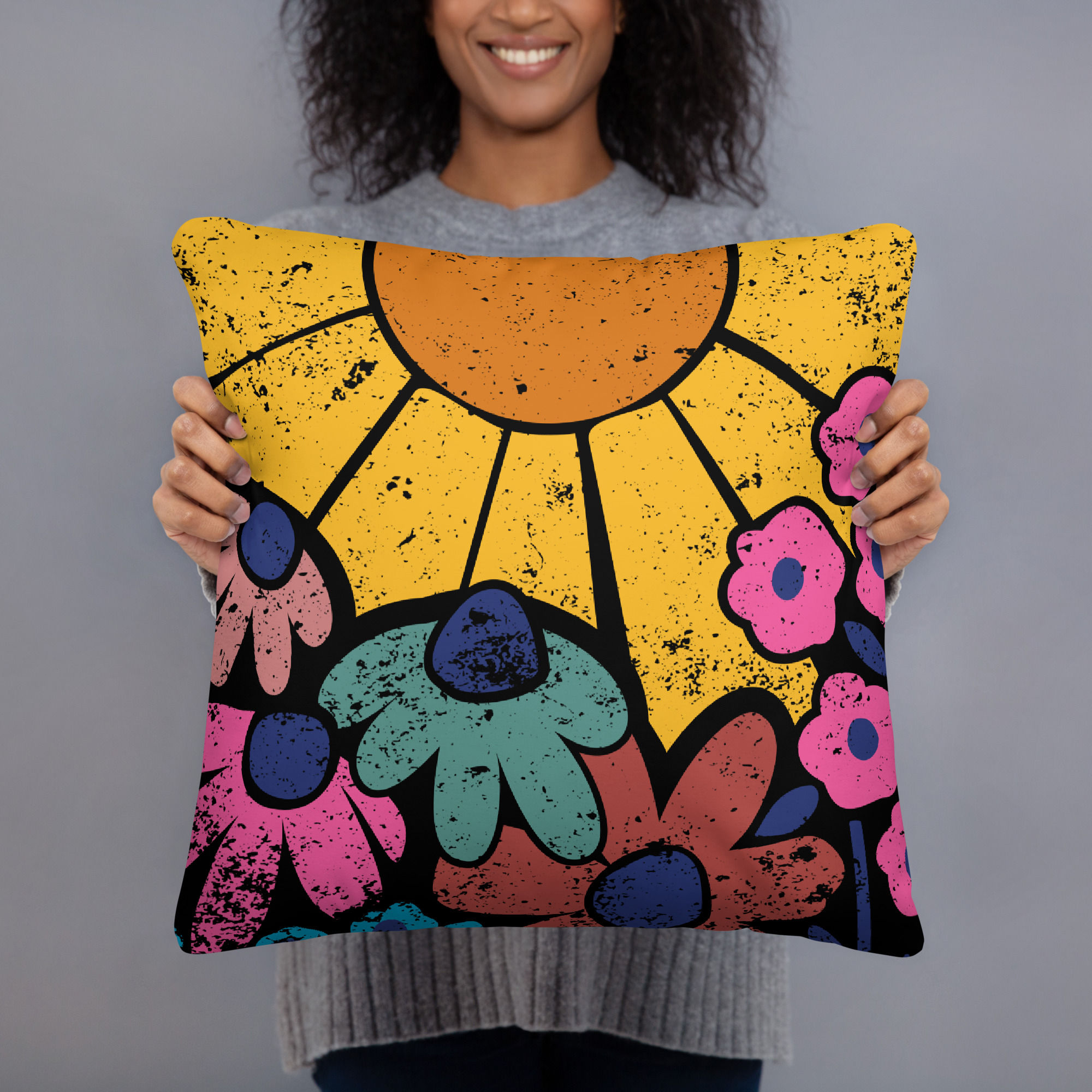 Bright Botanical Cushion – Cheerful Room Decor