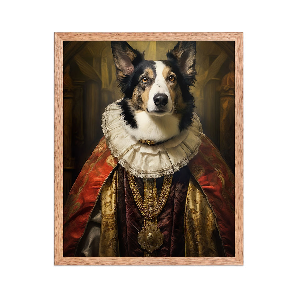 Thumbnail: Aristocratic collie | funny animal wall art | framed