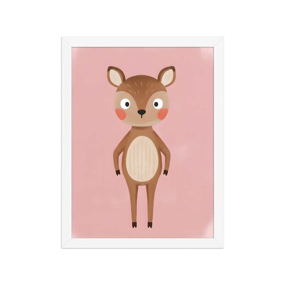 Thumbnail: Cute Deer Whimsical Nursery Art Print