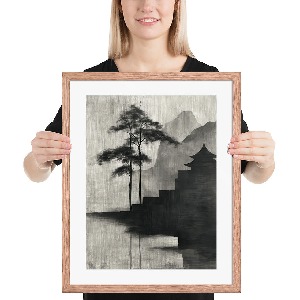 Thumbnail: Japandi Sumei-e Japanese Ink Inspired Print