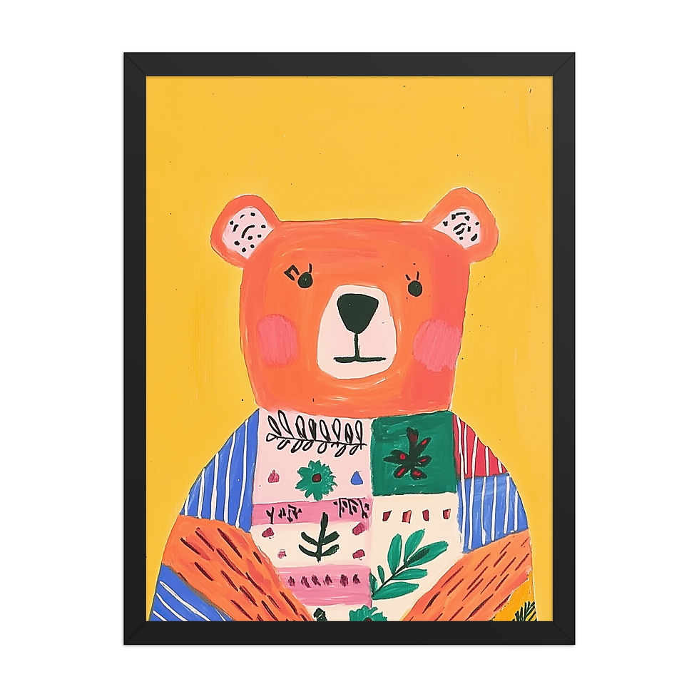 Thumbnail: Cute Bear colourful | Children's Bedroom | Nursery Wall Art
