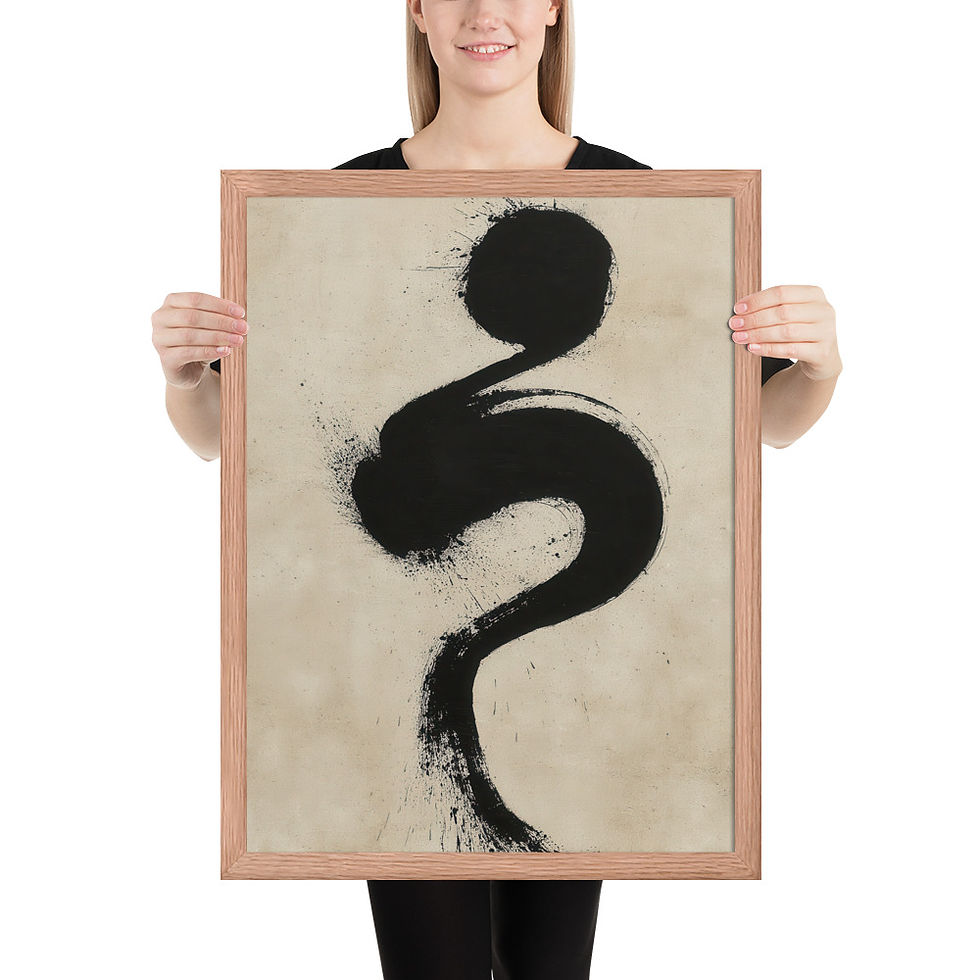 Thumbnail: Japandi Sumei-e Japanese Ink Inspired Print