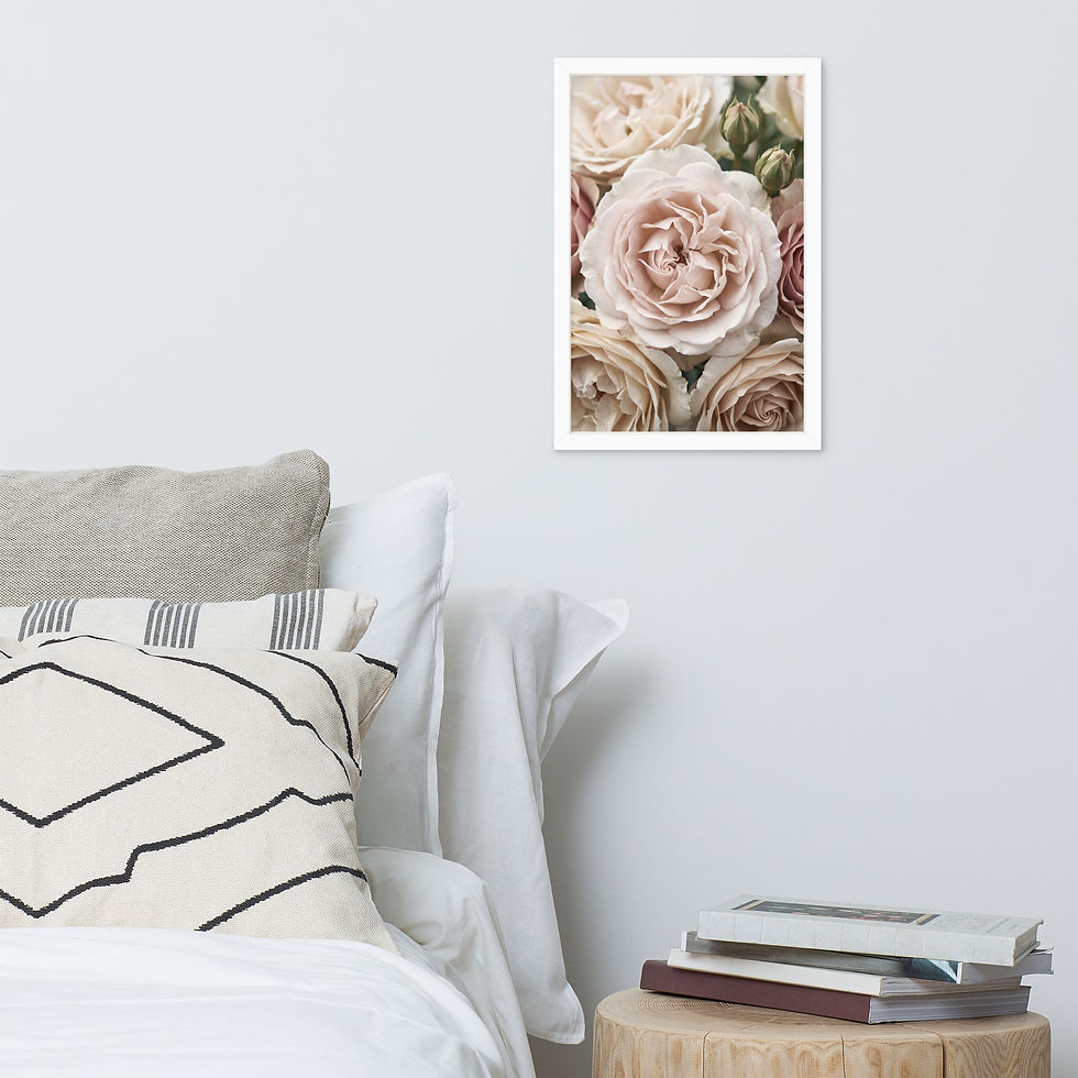 Thumbnail: Blush Garden — Vintage Rose Close-Up (Framed)