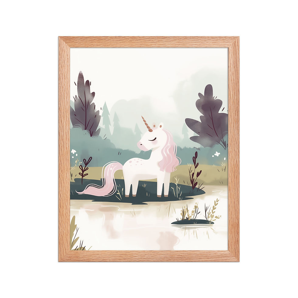 Thumbnail: Unicorn | Whimsical Framed Nursery Prints for Kids' Rooms | Adorable Wall Art