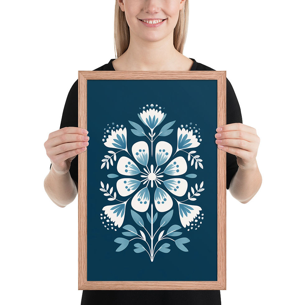Thumbnail: Botanical Folk Wall Art - Scandinavian Nature Prints for Decor