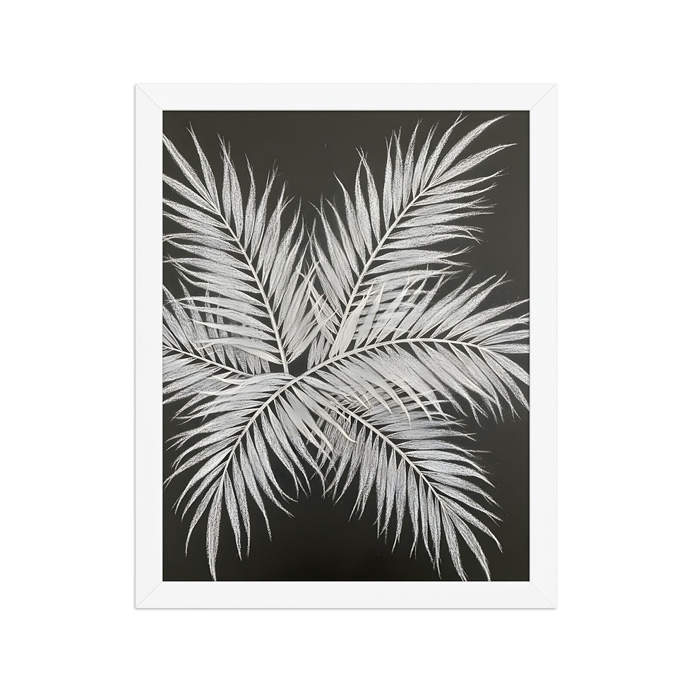 Thumbnail: White Charcoal Palm Frond Wall Art