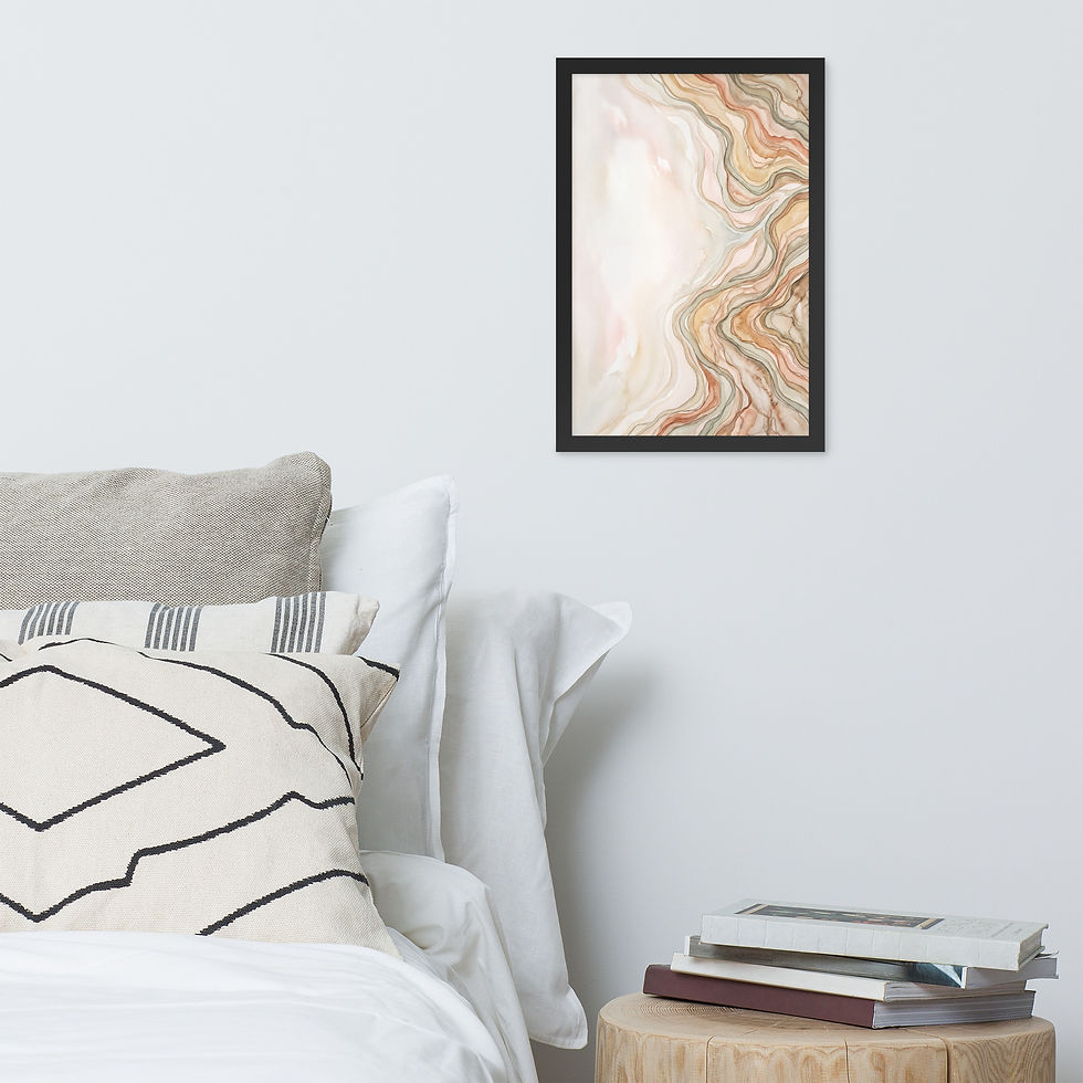 Thumbnail: Earth Veins — Abstract Watercolor (Framed)