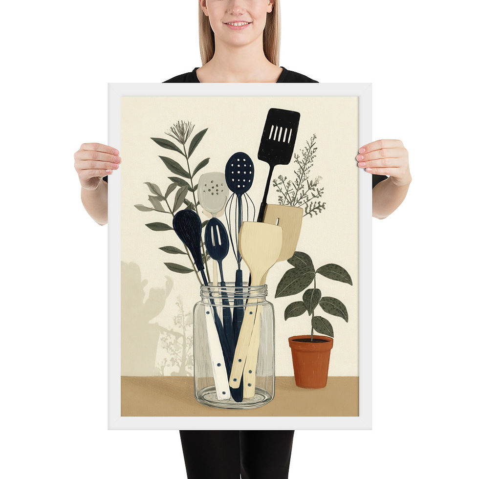 Thumbnail: Trendy Framed Gouache Art