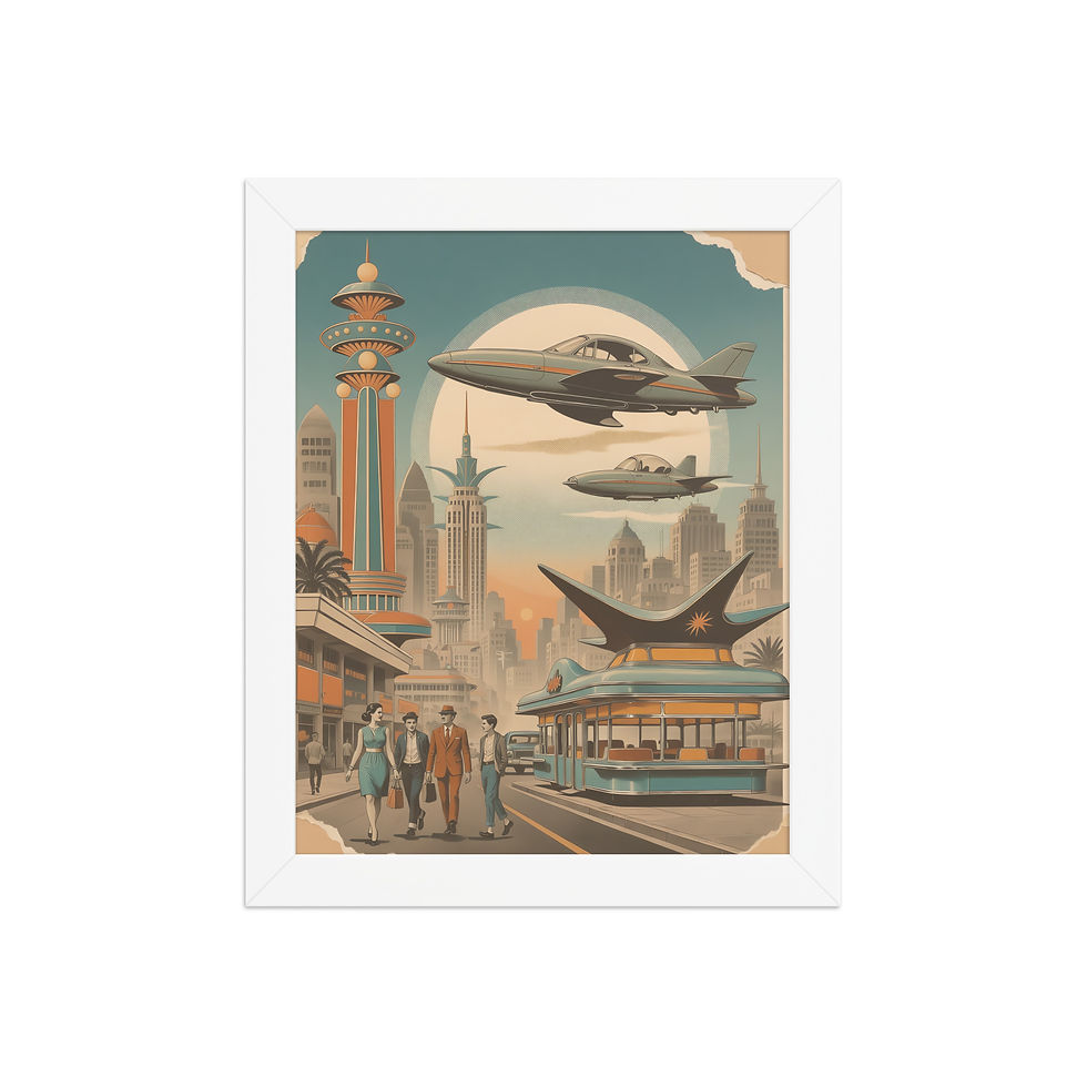 Thumbnail: Retro City at Sunset Art Print