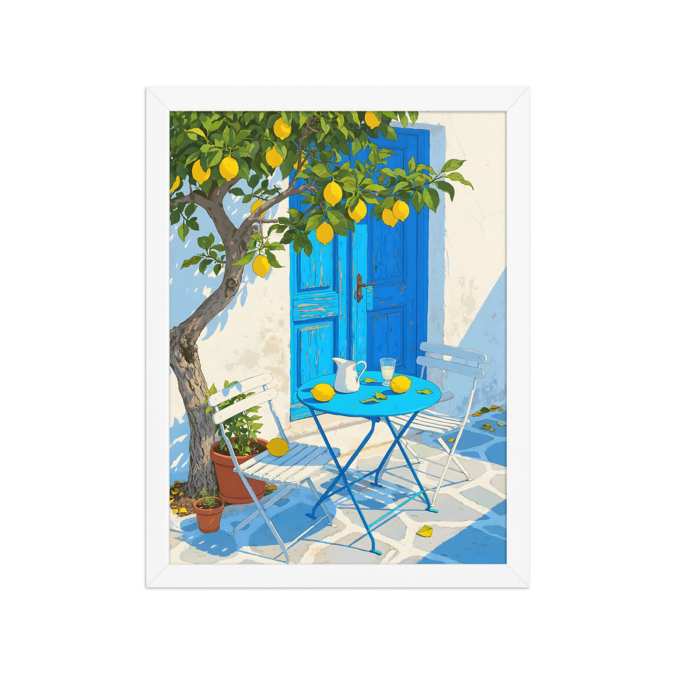 Thumbnail: Mediterranean Courtyard Framed Summer Wall Art