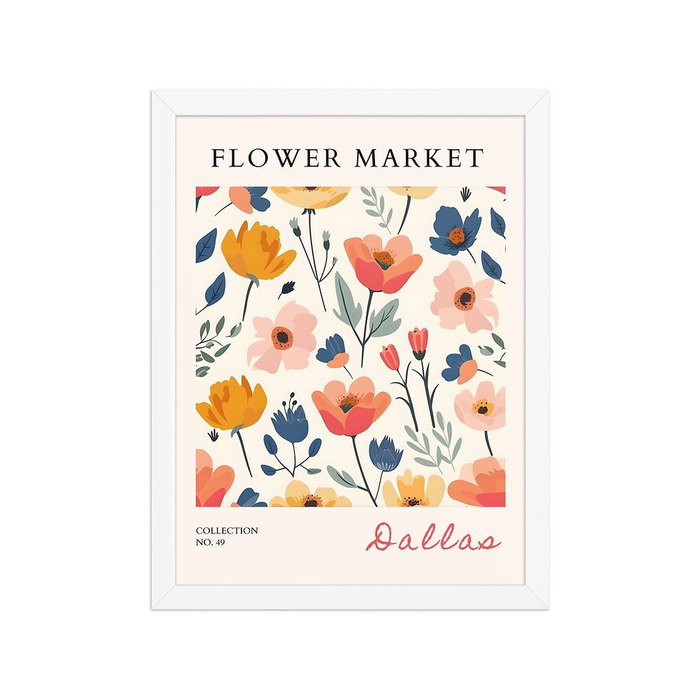 Thumbnail: Dallas | Framed Botanical Wall Art: Nature Prints from Global Cities