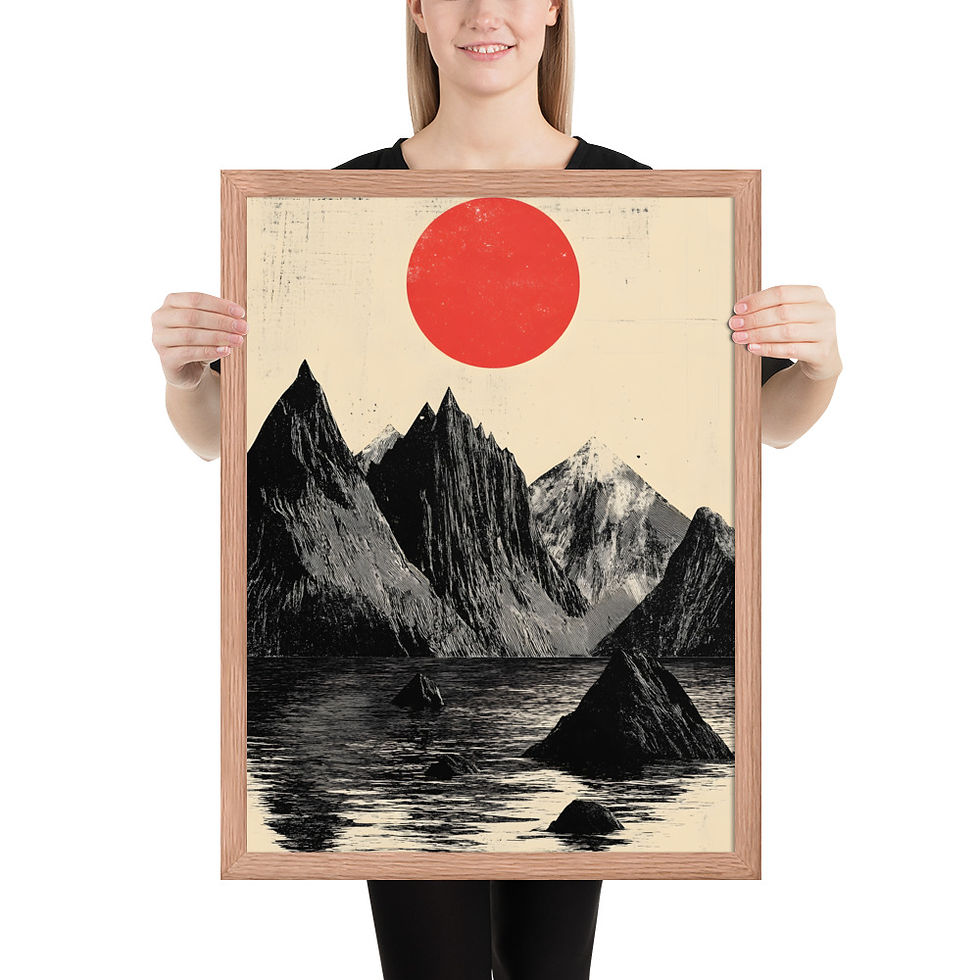 Thumbnail: Minimalist Mountain Silhouette and Sun