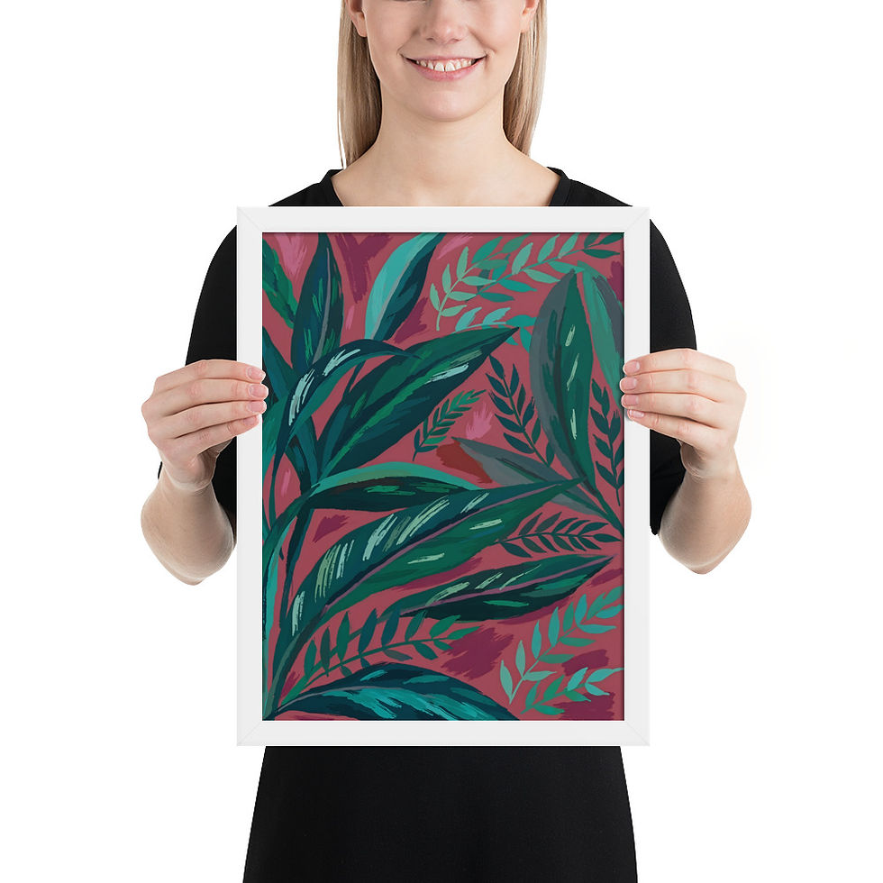 Thumbnail: Wavy Leaves Abstract Botanical Wall Art