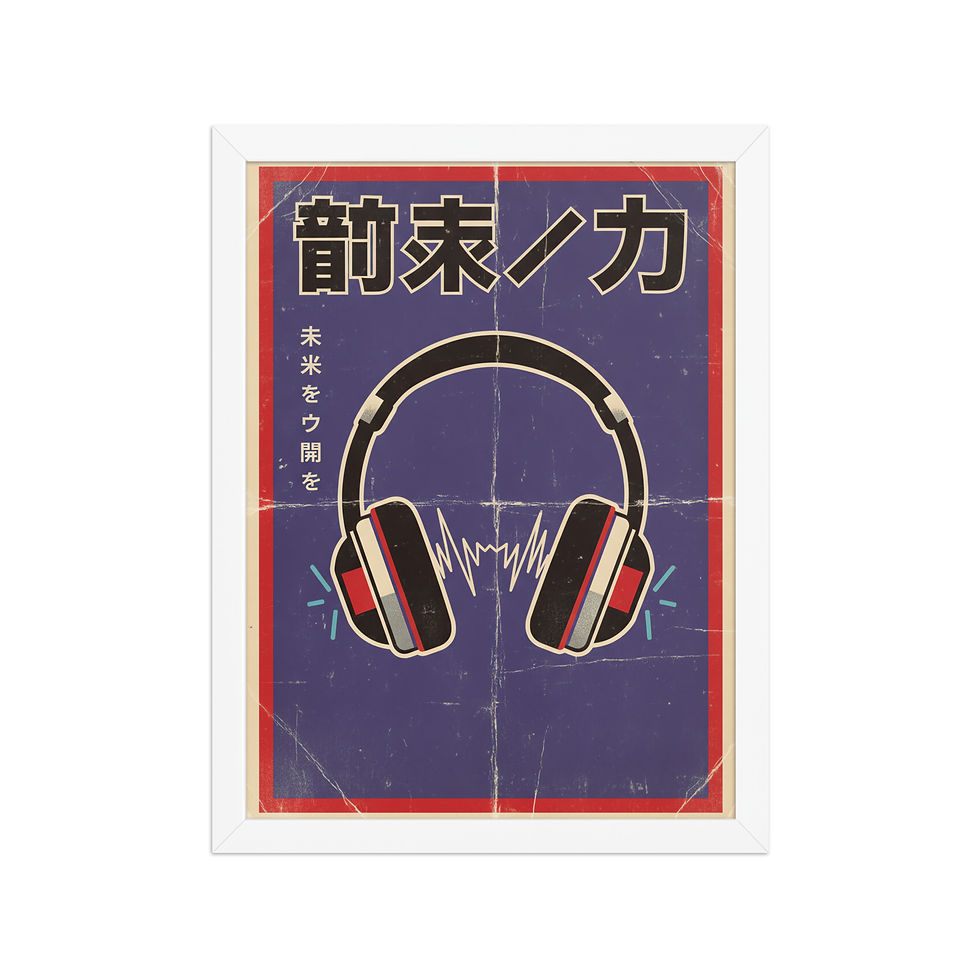 Thumbnail: Retro Headphones Framed Art Print