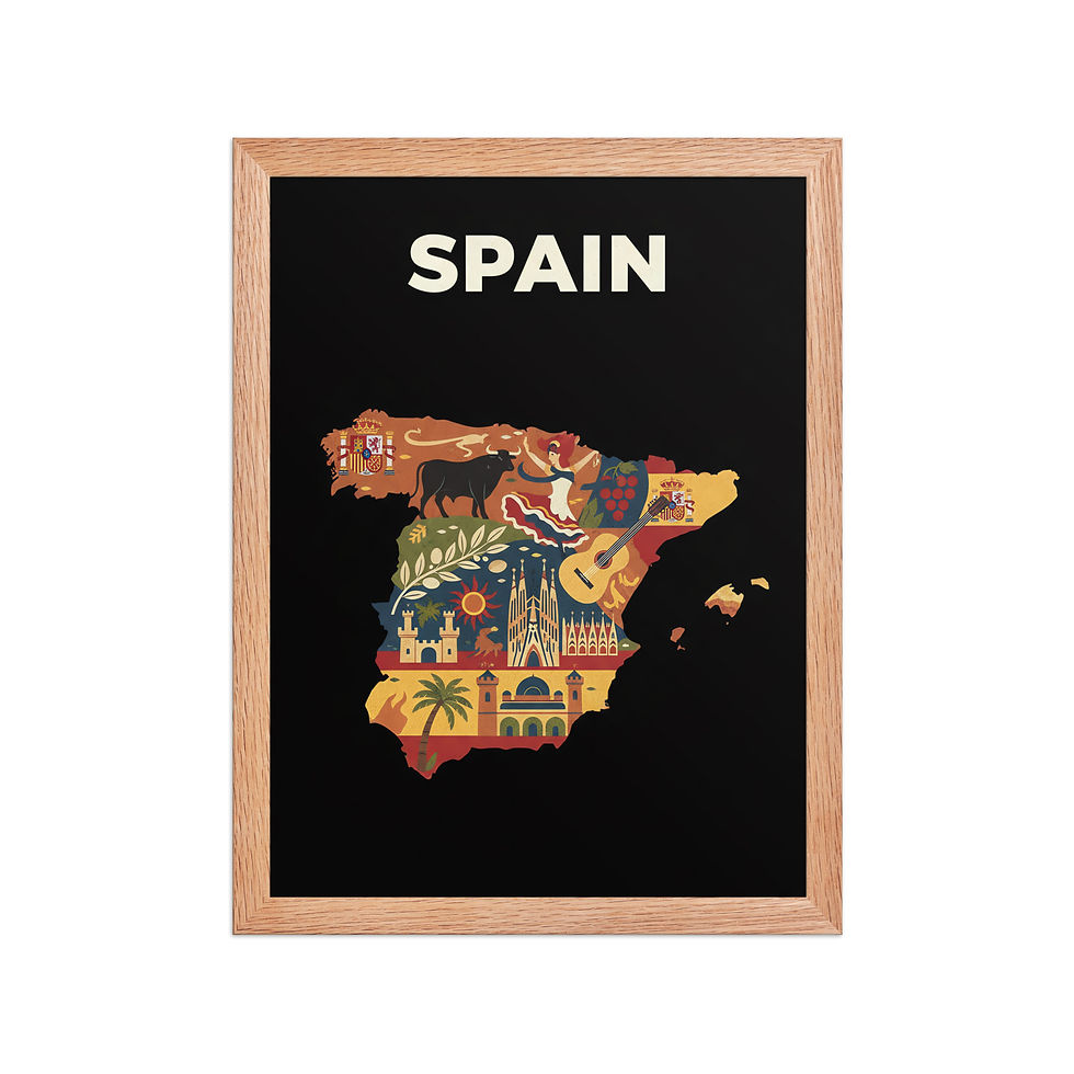 Thumbnail: Minimalist Map of Spain Framed Wall Art