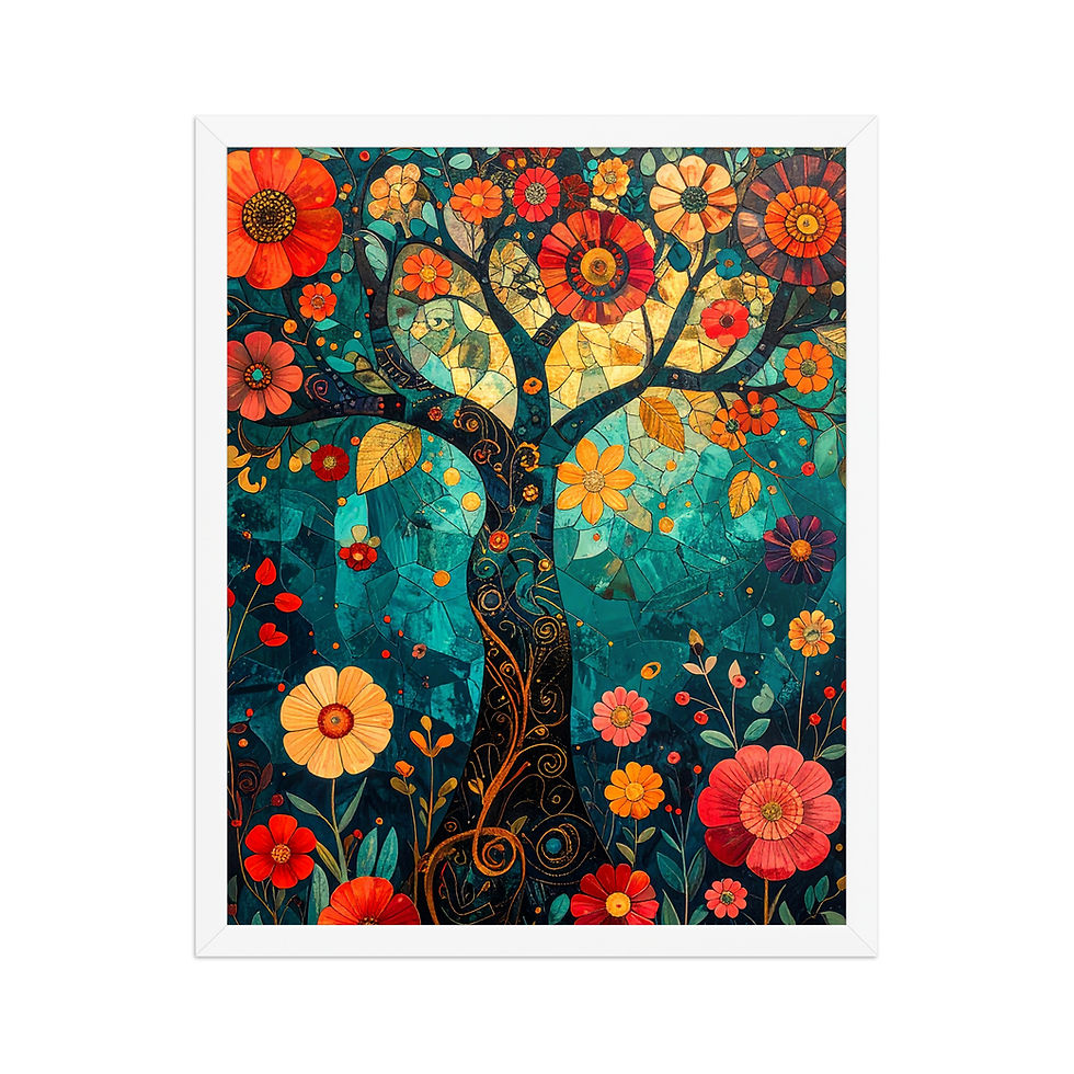 Thumbnail: Glass Stain Tree Art Print for Home