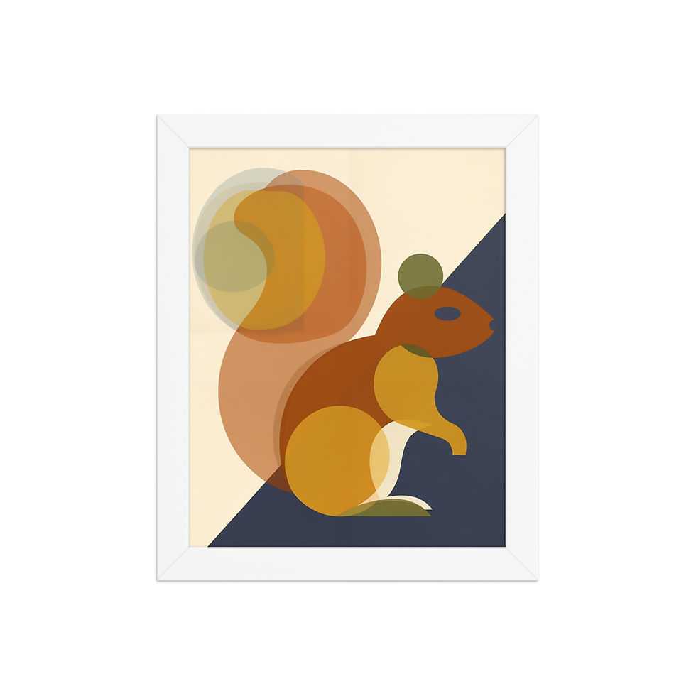 Thumbnail: Geometric Squirrel Mid-century Modern Art Print