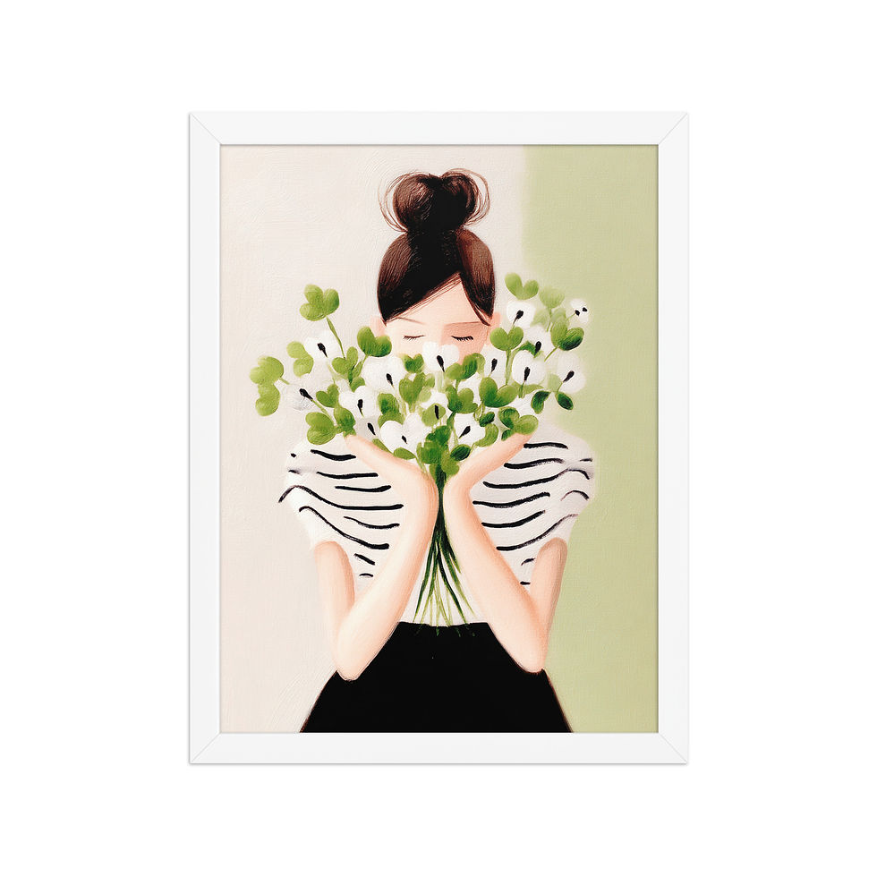Thumbnail: Eclectic Framed Gouache Art - A Splash of Color