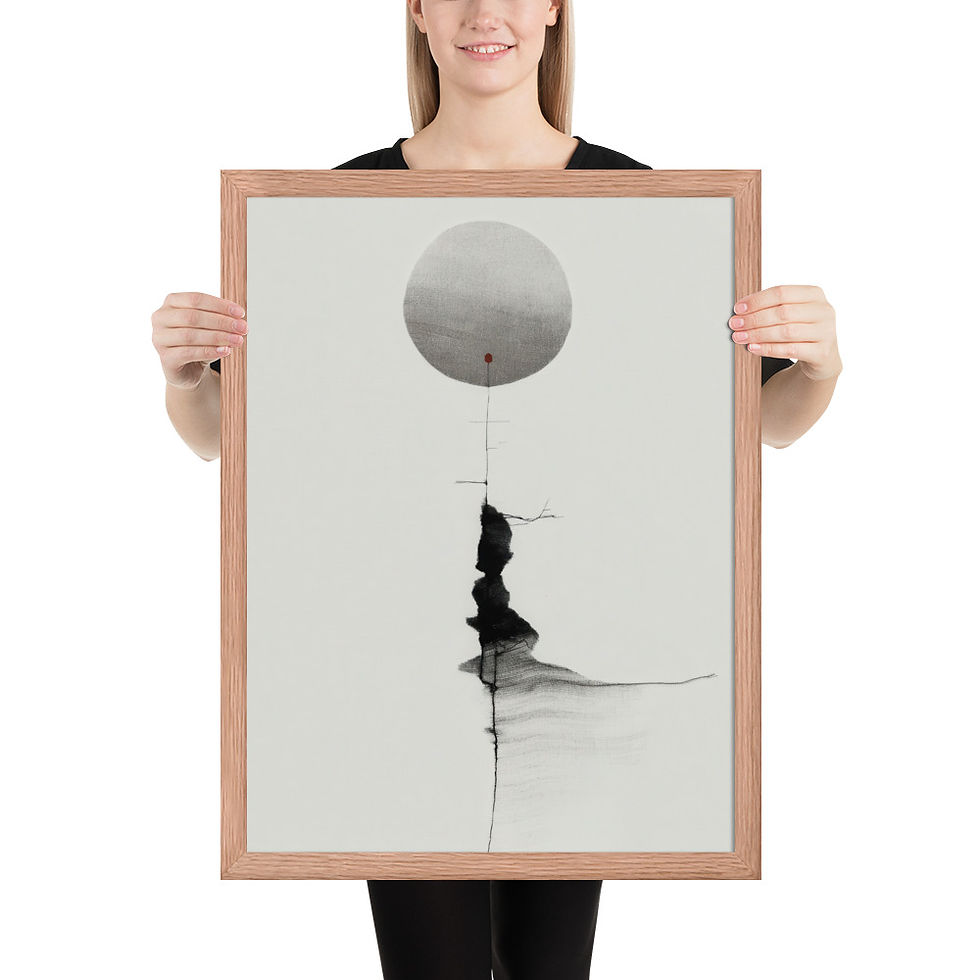 Thumbnail: Japandi Moon Ink Spill Sumi-e Inspired