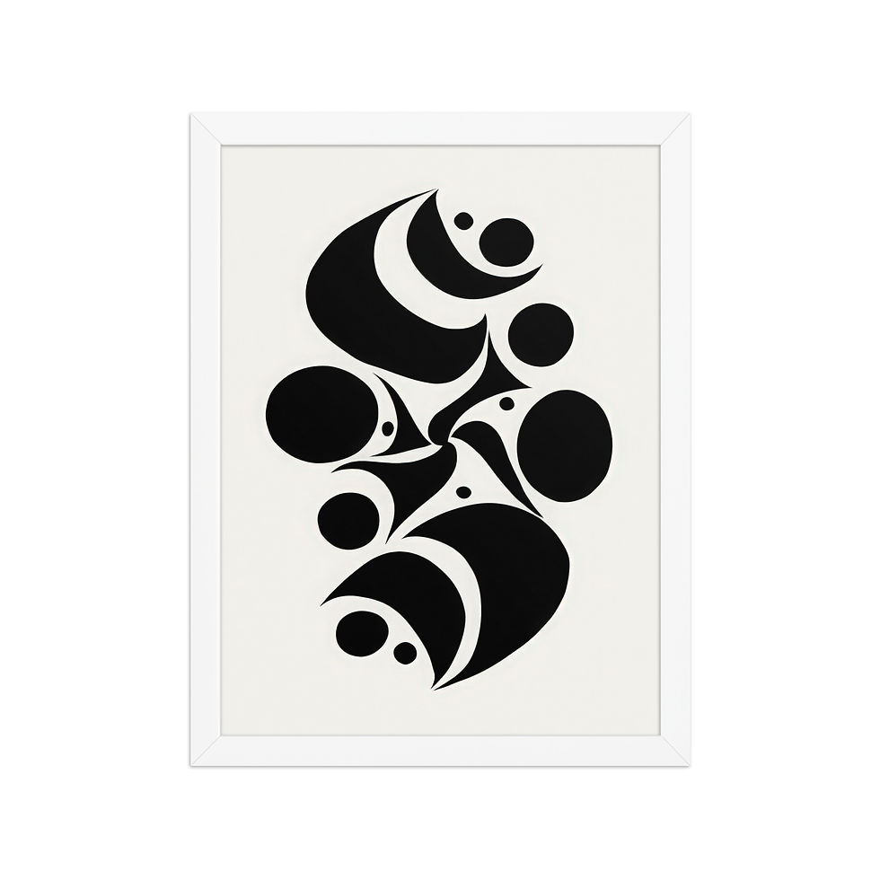 Thumbnail: Black & Beige Abstract Wall Art Print 