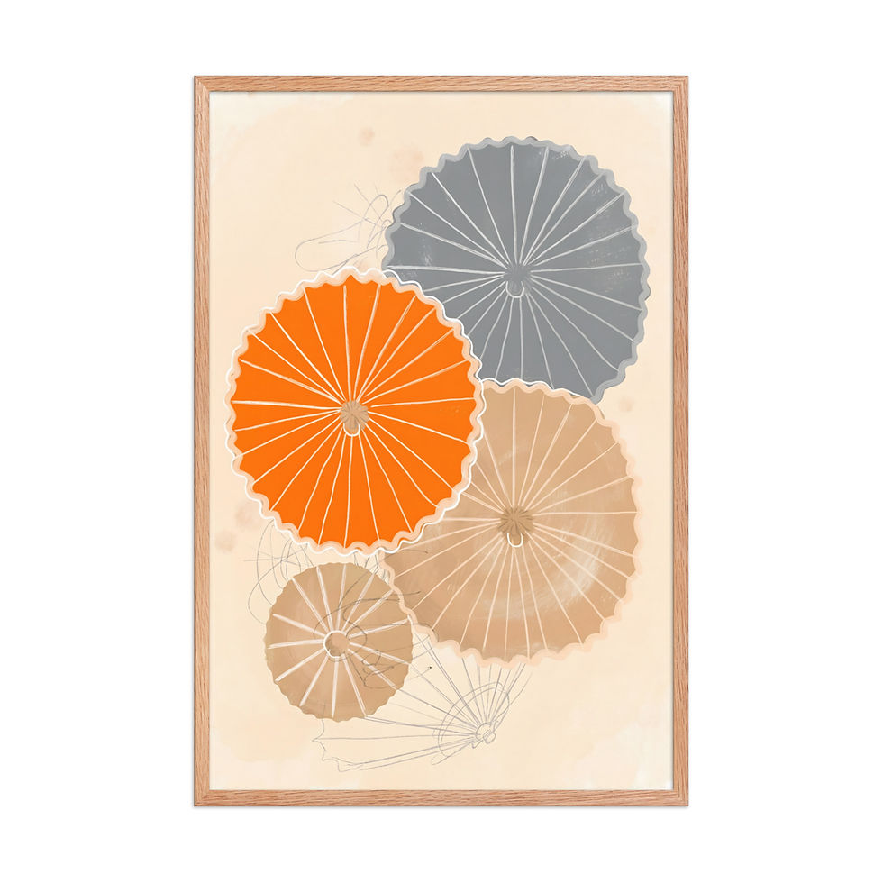 Thumbnail: Vintage Parasols Framed Beach Mega Print