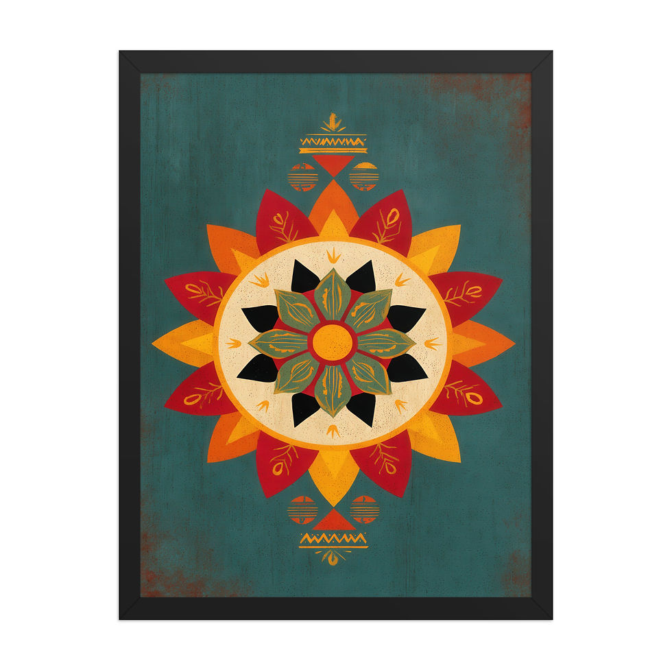 Thumbnail: Framed Geometric Boho Art – Trendy Decor Piece