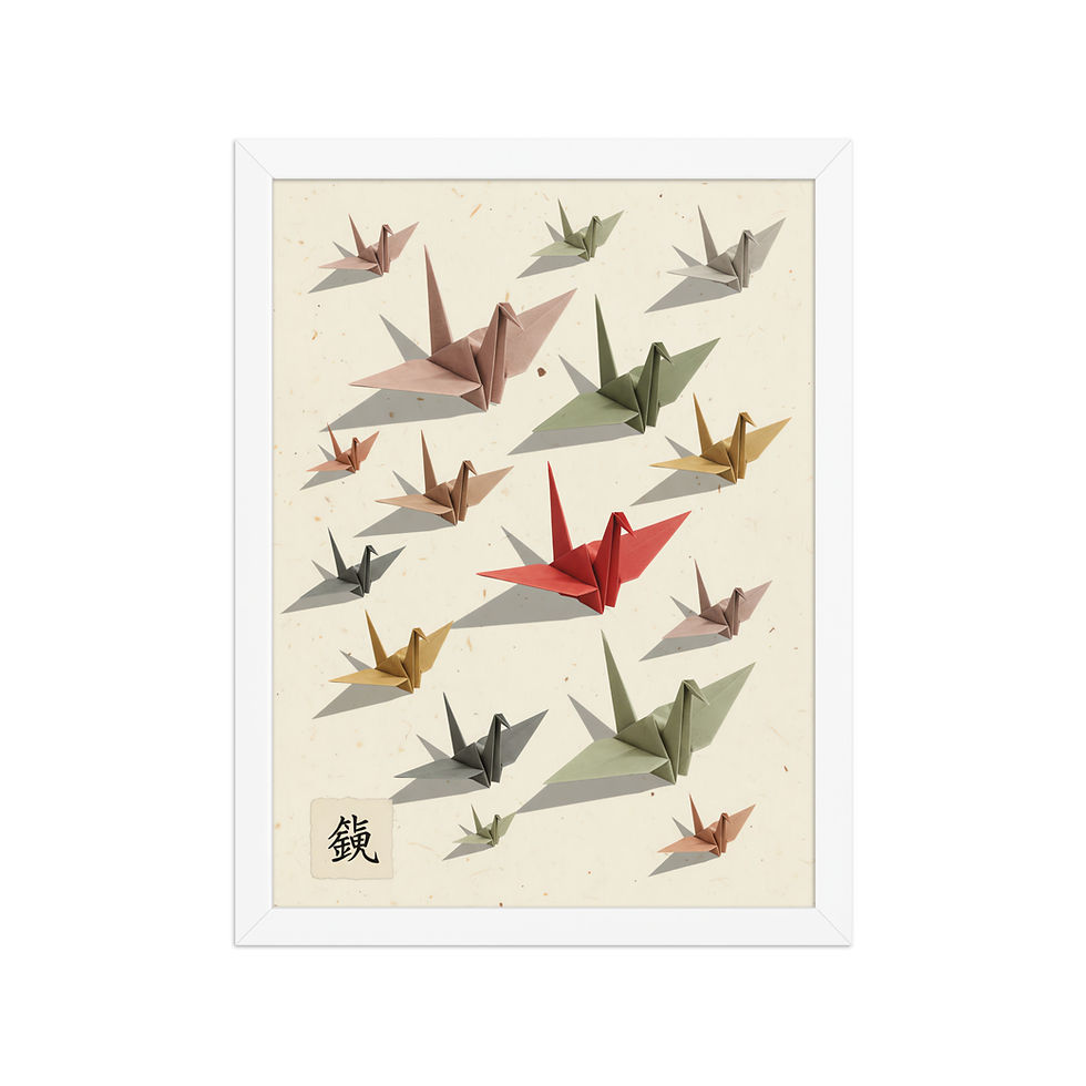 Thumbnail: Minimalist Origami Cranes Framed Wall Art