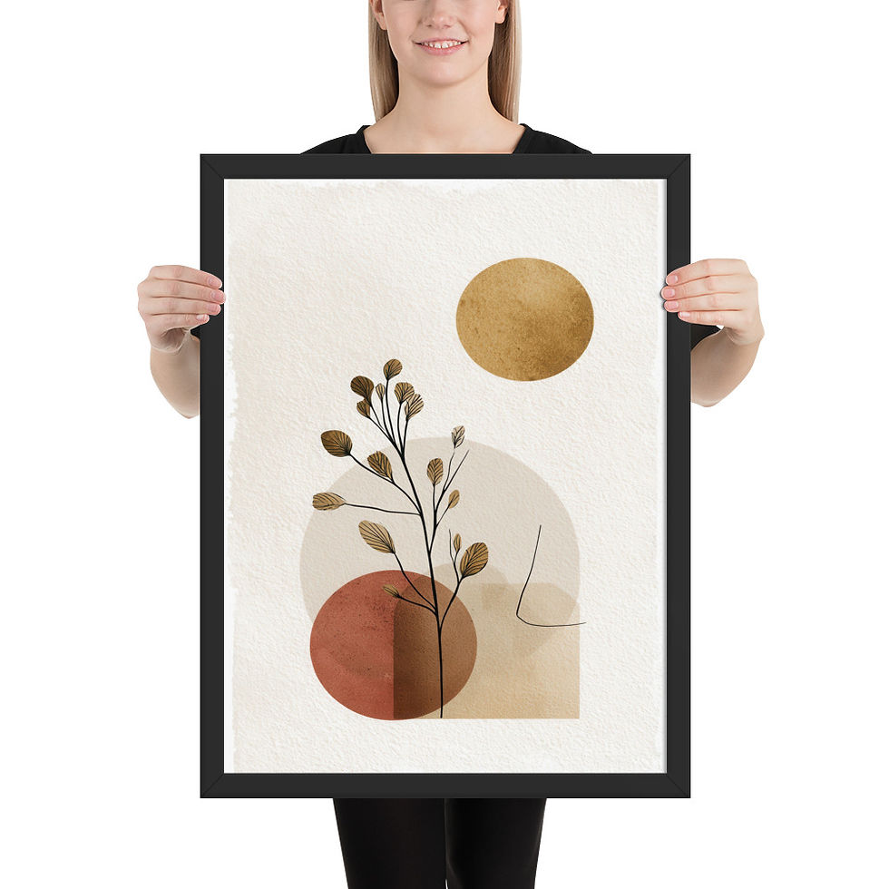 Thumbnail: Elegant Minimalist Art Print – Framed Decor Piece
