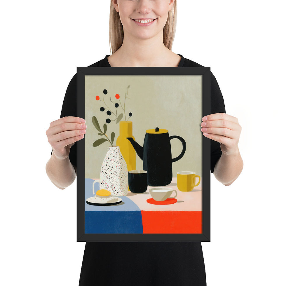 Thumbnail: Morning Kitchen Gouache Inspired Art Print 