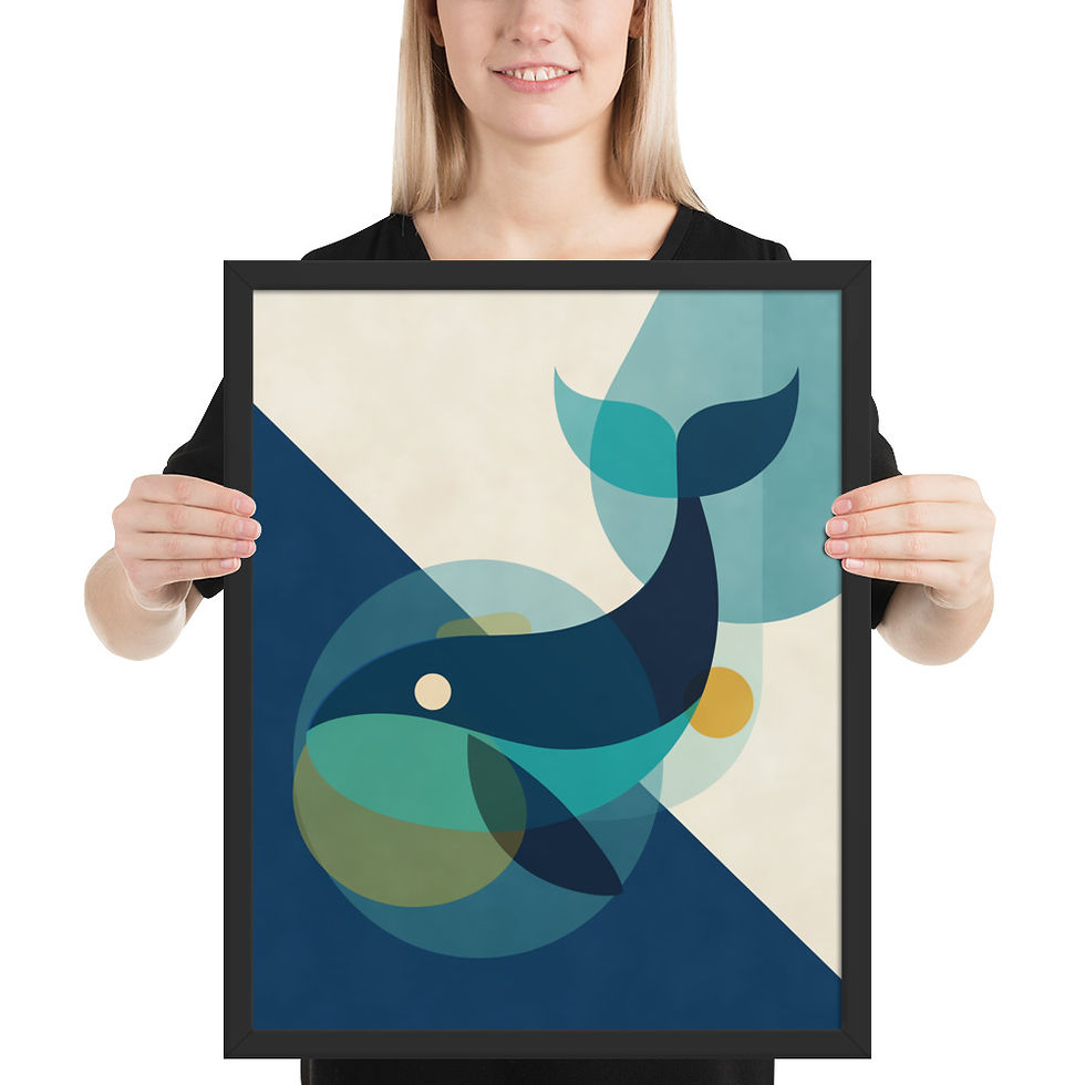 Thumbnail: Abstract Whale Framed Wall Art