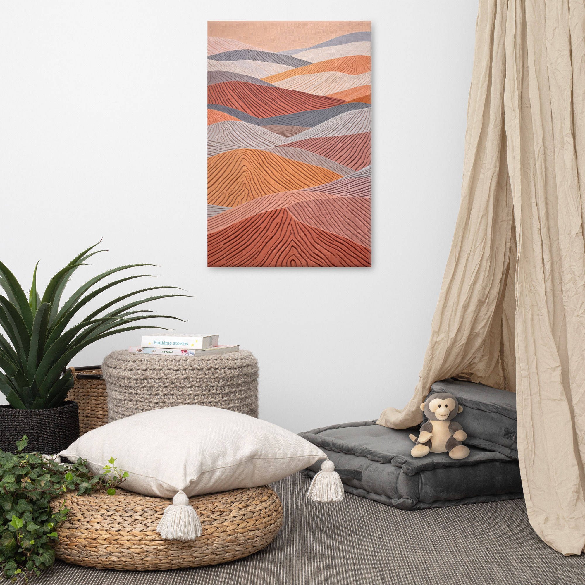 Textured Desert Dunes Abstract Canvas Print