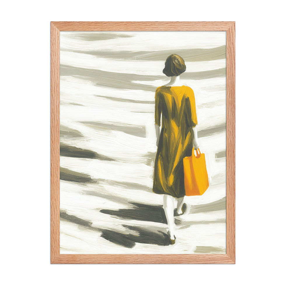 Thumbnail: Woman Walking Gouache Inspired  Art Print 