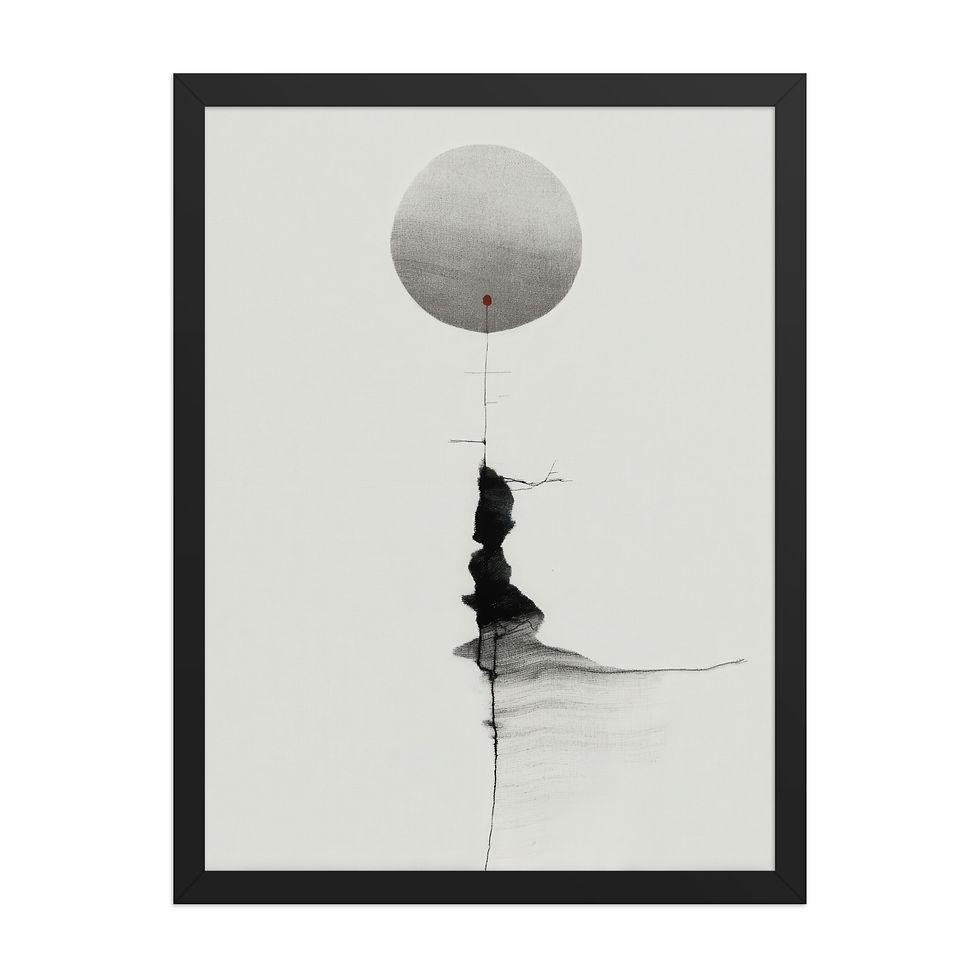 Thumbnail: Japandi Moon Ink Spill Sumi-e Inspired