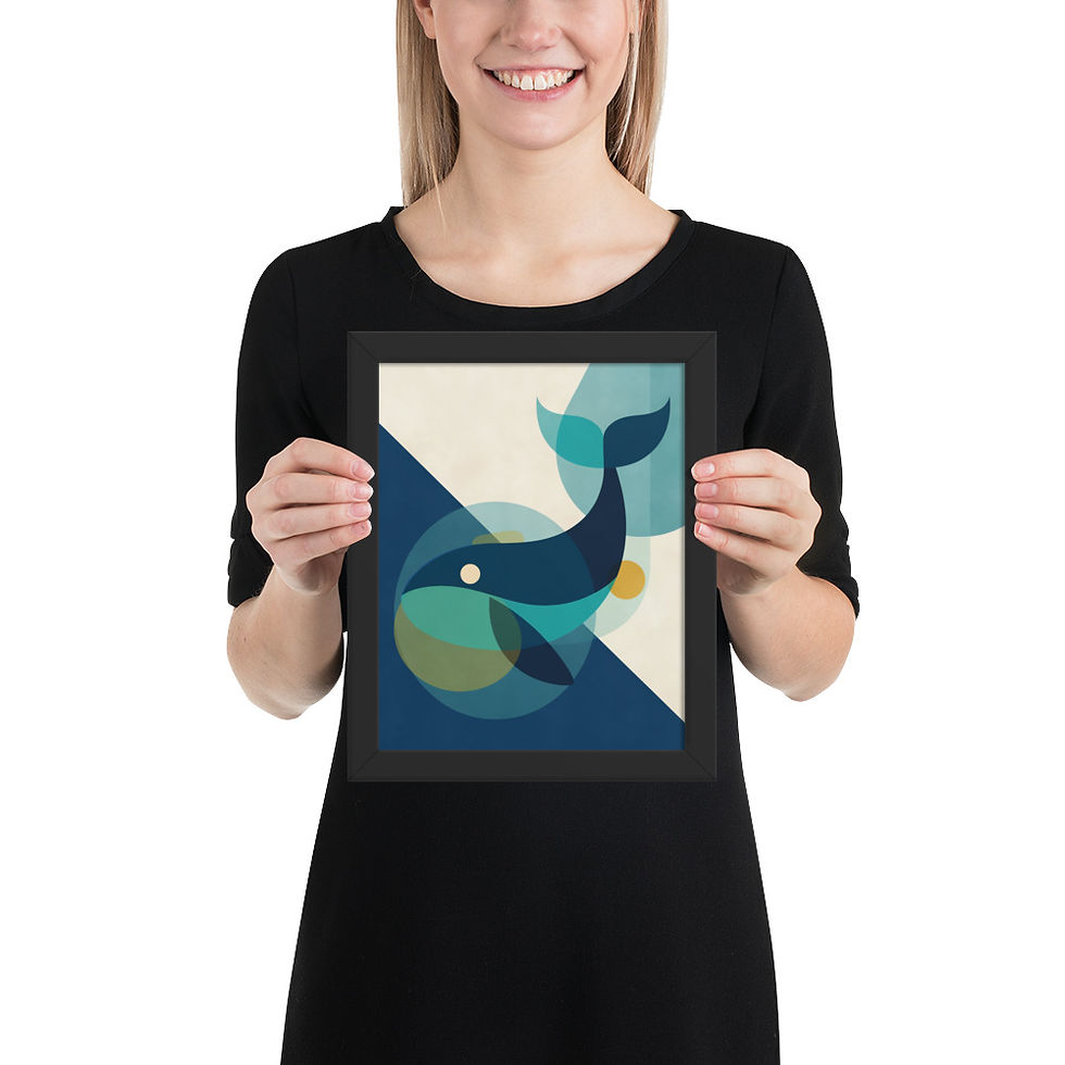 Thumbnail: Abstract Whale Framed Wall Art