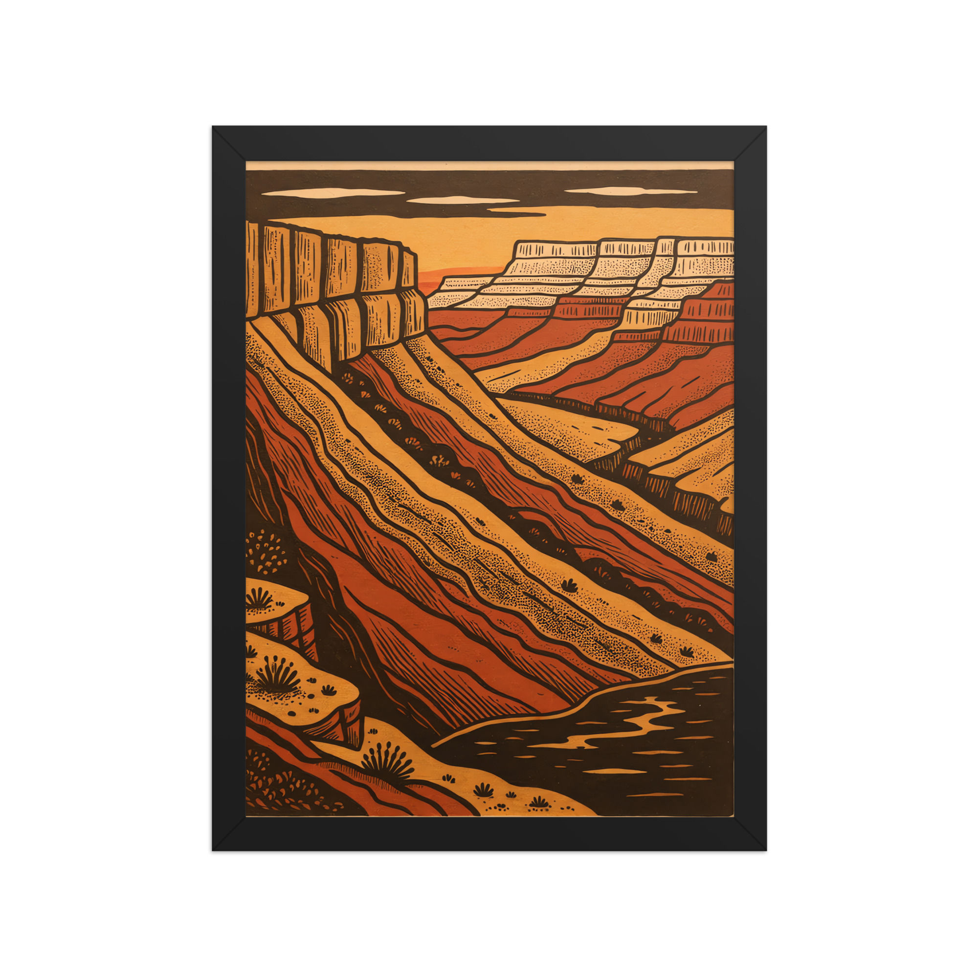 Canyon Bathed in Light Minimalist Art Print