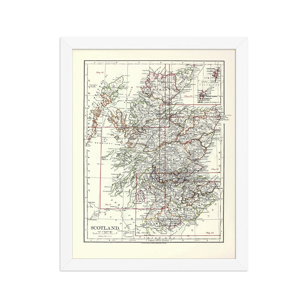 Thumbnail: Scotland Antique Framed map