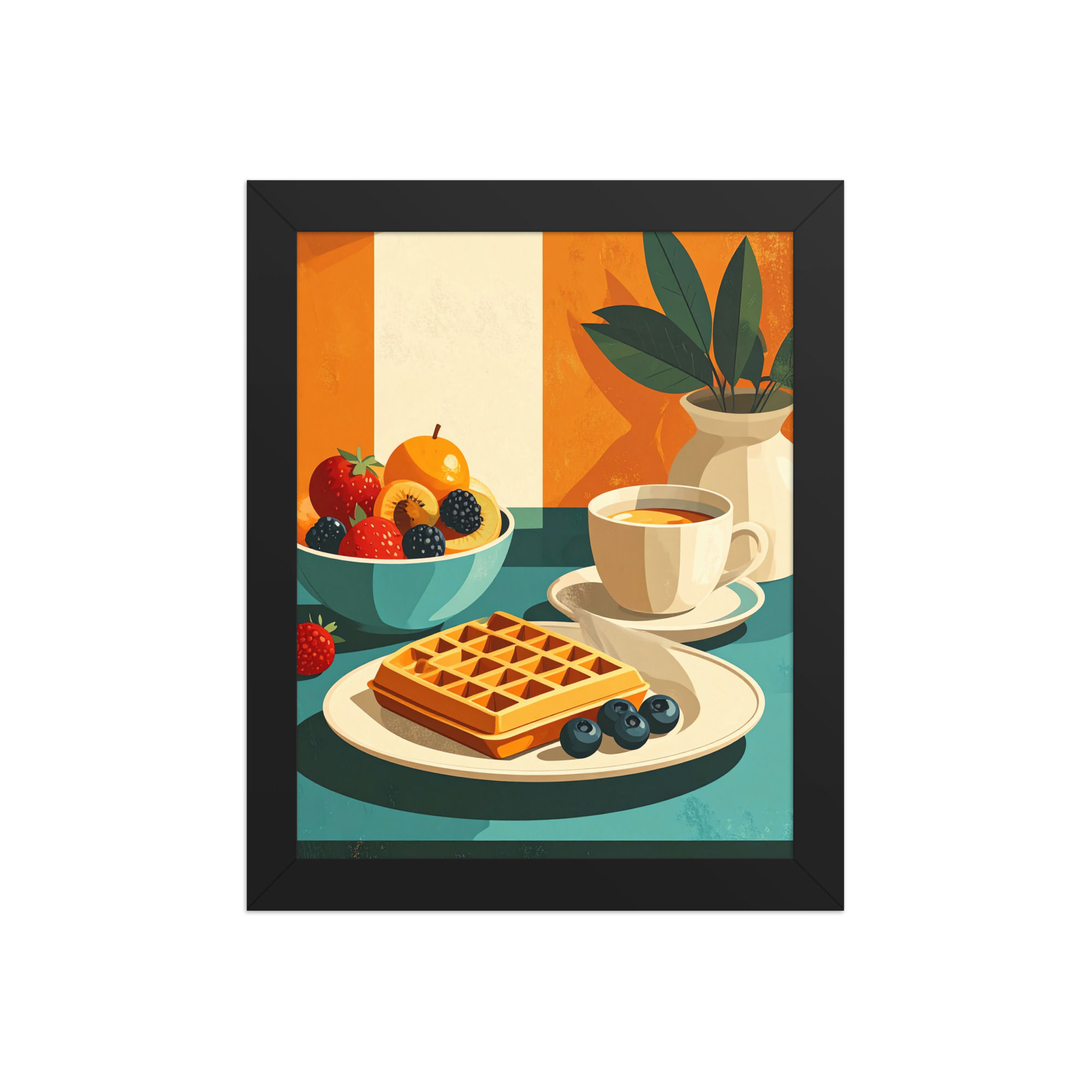 Waffles and Tea Wall Art for Kitchen