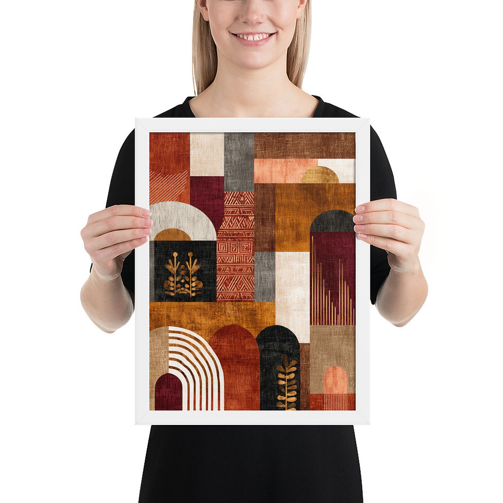 Thumbnail: Framed Geometric Boho Art – Trendy Decor Piece