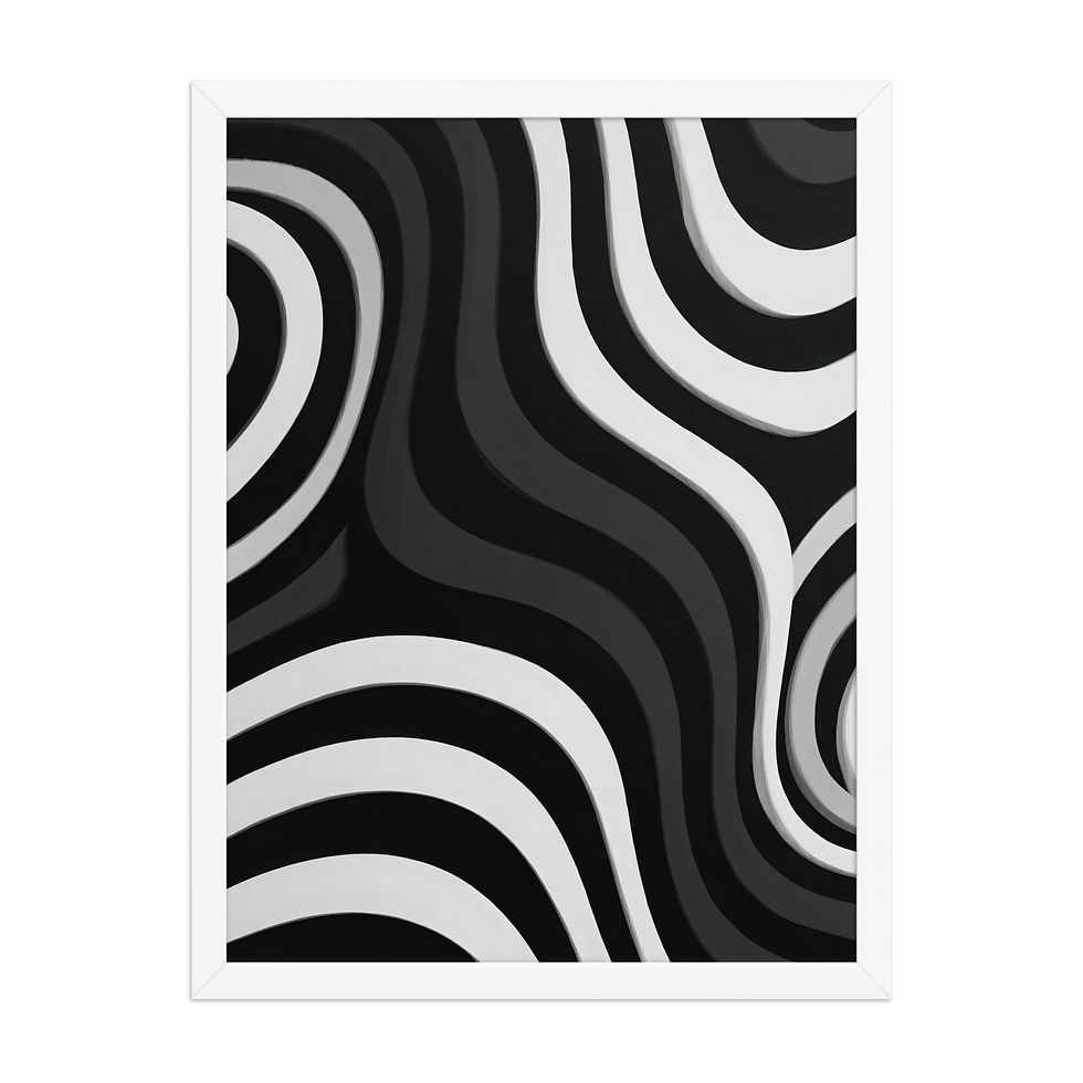 Thumbnail: Black & Beige Abstract Wall Art Print 